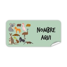 Etiqueta Rectangular  Animales Australianos