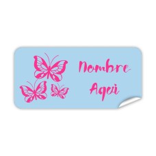 Etiqueta Rectangular  Mariposas