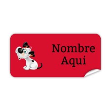Etiqueta Rectangular Perro