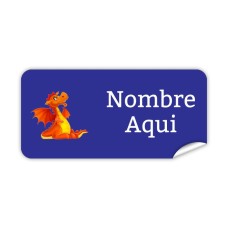 Etiqueta Rectangular Dragón