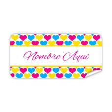 Etiqueta Rectangular  Corazón