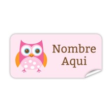 Etiqueta Rectangular Búho