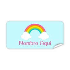 Etiqueta Rectangular Arco Iris