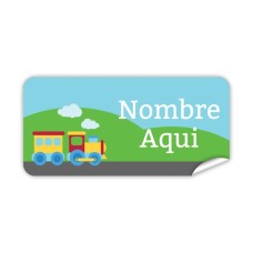 Etiqueta Rectangular  Tren de Vapor