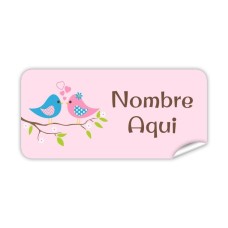 Etiqueta Rectangular  Dos Pájaros
