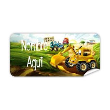 Etiqueta Rectangular Pequeño Excavador