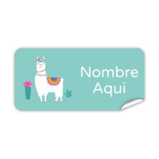 Etiqueta Rectangular Llama