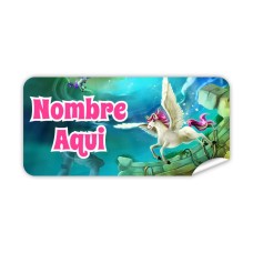 Etiqueta Rectangular Unicornio Mágico