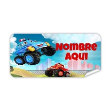 Etiqueta Rectangular Monster Truck