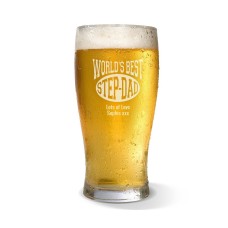 World's Best Step Dad Engraved Standard Beer Glass