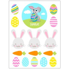 Grey Bunny Easter Sticker Pack
