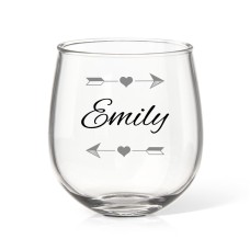 Arrows Stemless Wine Glass