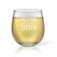 Best Ever Engraved Stemless Wine Glass