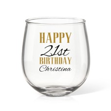 Birthday Stemless Wine Glass