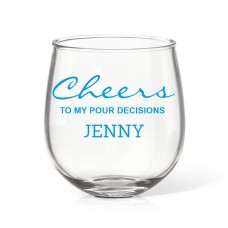Cheers Stemless Wine Glass