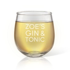 G&T Engraved Stemless Wine Glass