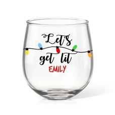 Get Lit Stemless Wine Glass