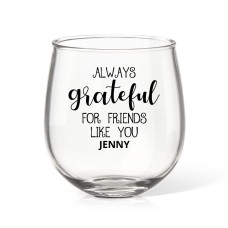 Grateful Stemless Wine Glass