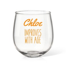Improves with Age Stemless Wine Glass