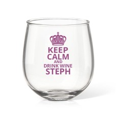 Keep Calm Stemless Wine Glass