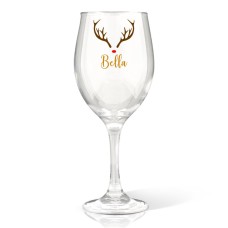 Reindeer Wine Glass