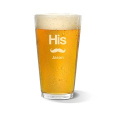 His Engraved Standard Beer Glass