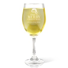 Santa Hat Engraved Wine Glass