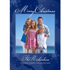 5x7" Blue Snow Christmas Card