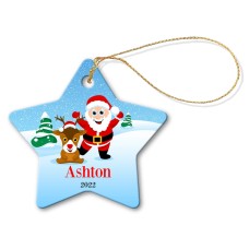 Blue Snow Star Porcelain Ornament