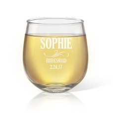 Bridesmaid Engraved Stemless Wine Glass