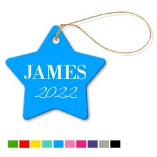 Plain Porcelain Christmas Star Ornament - Blue