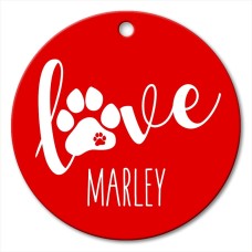 Love Round Porcelain Ornament