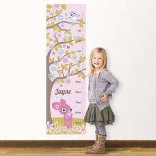 Pink Deer Wall Decal Height Chart