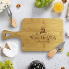 Reindeer Christmas Rectangle Bamboo Paddle Board