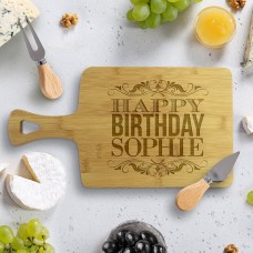 Happy Birthday Rectangle Bamboo Paddle Board