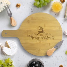 Reindeer Christmas Round Bamboo Paddle Board