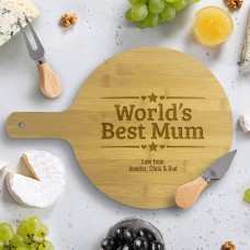 World's Best Mum Round Bamboo
