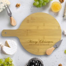 Merry Christmas Round Bamboo Paddle Board