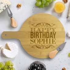 Happy Birthday Round Bamboo Paddle Board
