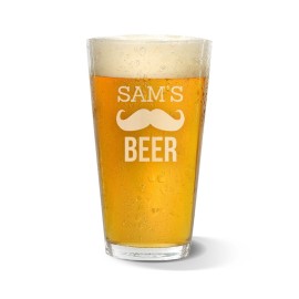 [US-Only] Moustache Engraved Standard Beer Glass