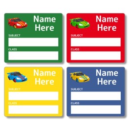 Race Car School Book Label