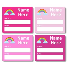Rainbow School Book Label