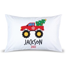 Red Monster Truck Pillow Case