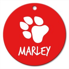 Paw Round Porcelain Ornament