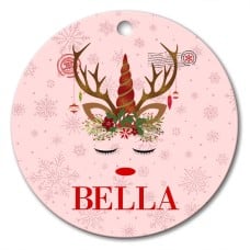 Unicorn Round Porcelain Ornament