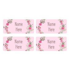Flower Wreath Rectangle Name Labels