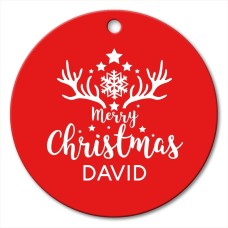 Antler Round Porcelain Ornament