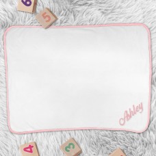 Embroidered Pink Baby Blanket