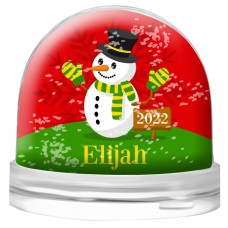 Red Snowman Snow Globe