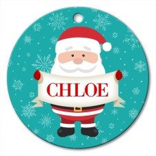 Santa Sign Round Porcelain Ornament